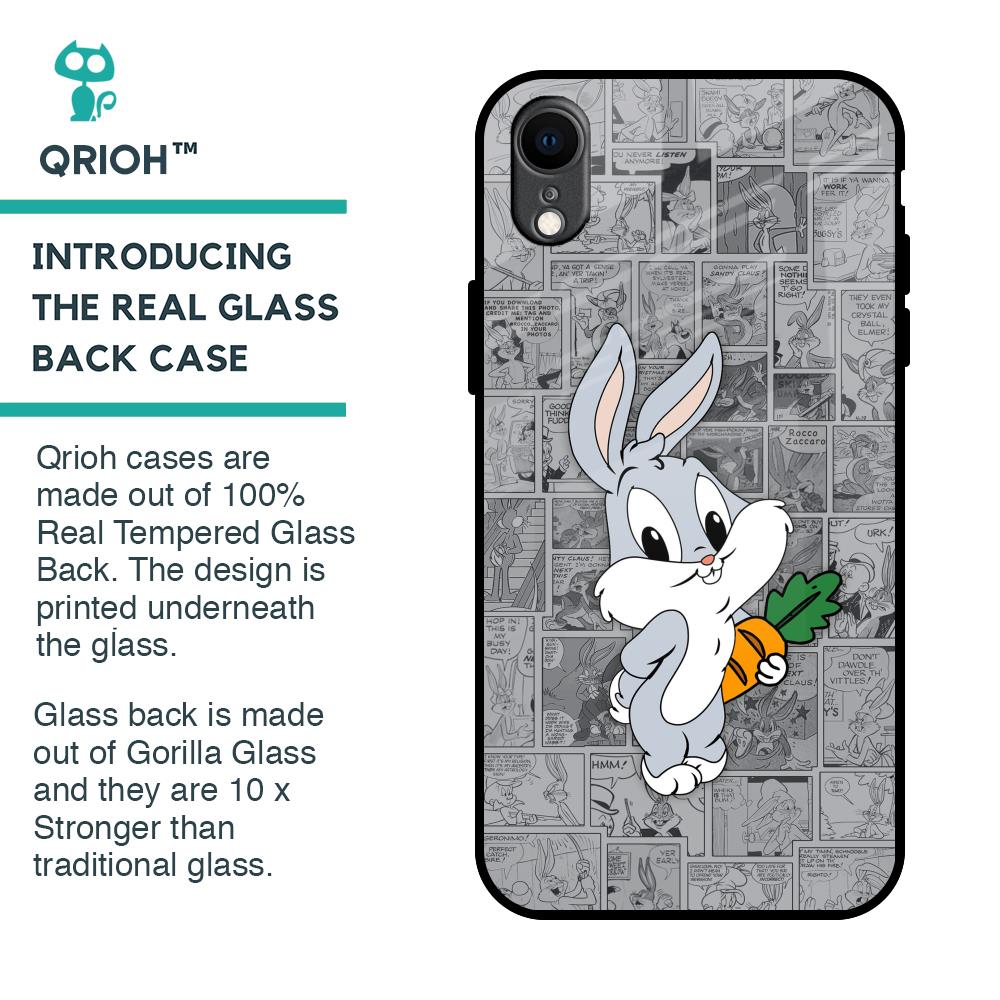 Cute Baby Bunny Glass Case for iPhone XR