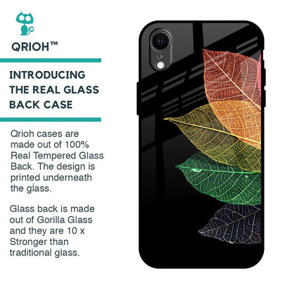 Colorful Leaves Glass Case for iPhone XR