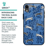 Blue Cheetah Glass Case for iPhone XR