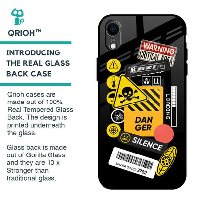 Danger Signs Glass Case for iPhone XR