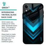 Vertical Blue Arrow Glass Case For iPhone XR