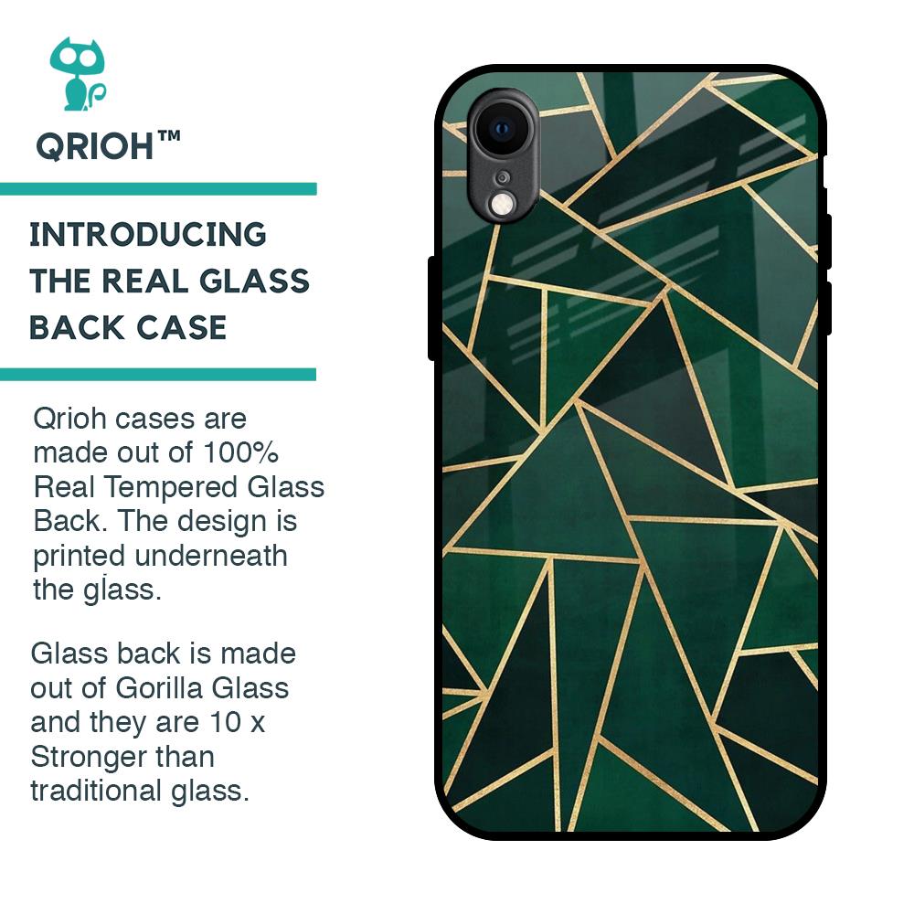 Abstract Green Glass Case For iPhone XR