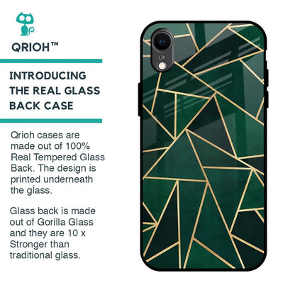 Abstract Green Glass Case For iPhone XR