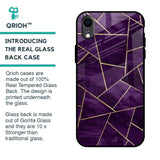 Geometric Purple Glass Case For iPhone XR