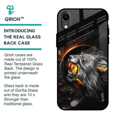 Aggressive Lion Glass Case for iPhone XR