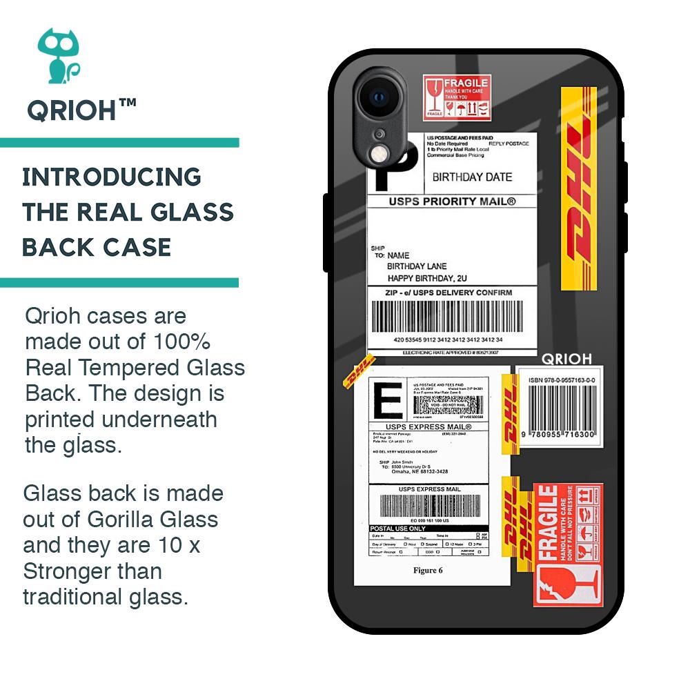 Cool Barcode Label Glass Case For iPhone XR