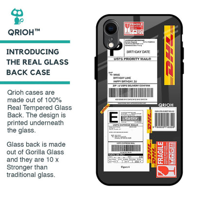 Cool Barcode Label Glass Case For iPhone XR