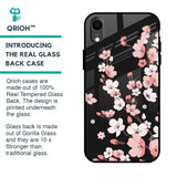 Black Cherry Blossom Glass Case for iPhone XR