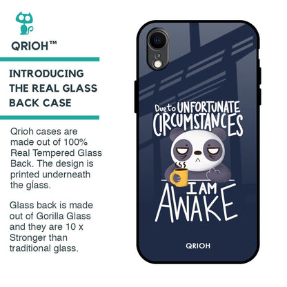 Struggling Panda Glass Case for iPhone XR