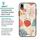 Abstract Faces Glass Case for iPhone XR