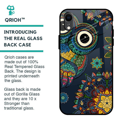 Owl Art Glass Case for iPhone XR