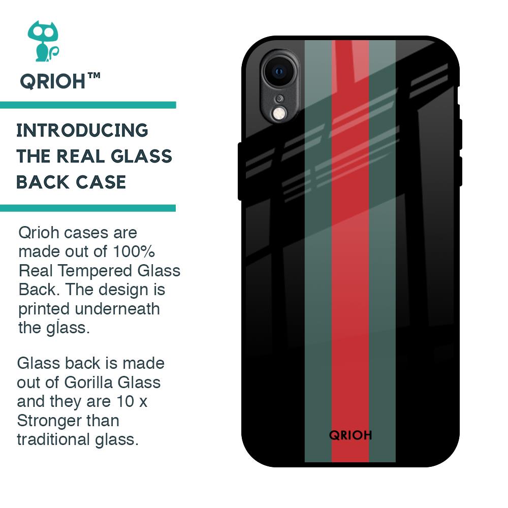 Vertical Stripes Glass Case for iPhone XR