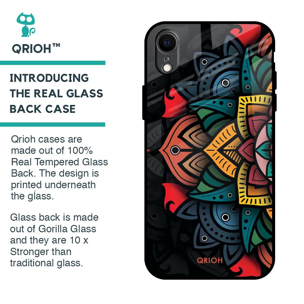 Retro Gorgeous Flower Glass Case for iPhone XR