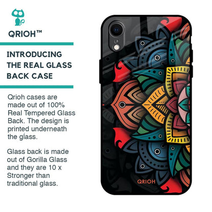 Retro Gorgeous Flower Glass Case for iPhone XR
