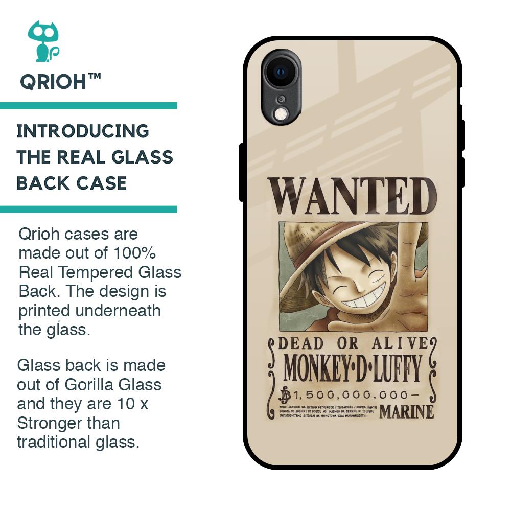 Luffy Wanted Glass Case for iPhone XR