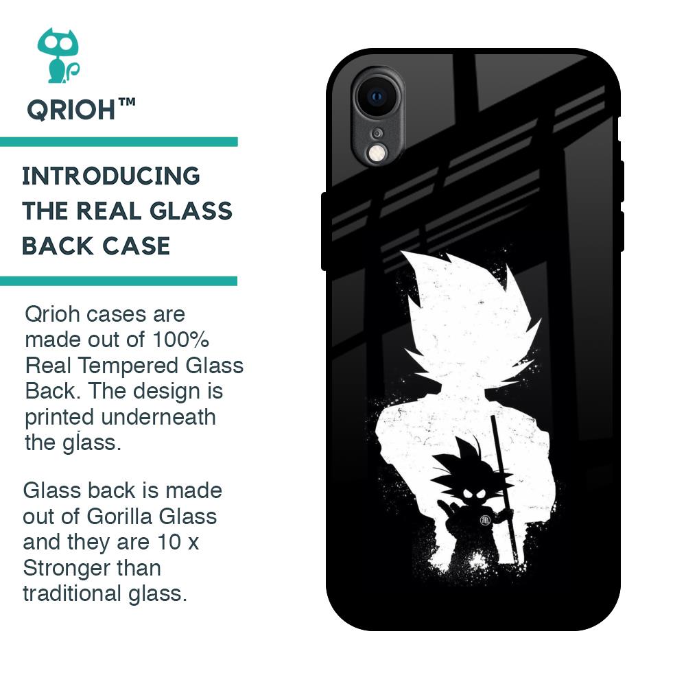 Monochrome Goku Glass Case for iPhone XR