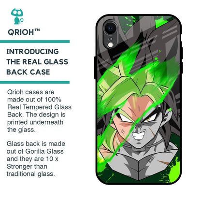 Anime Green Splash Glass Case for iPhone XR