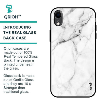 Modern White Marble Glass Case for iPhone XR