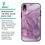 Purple Gold Marble Glass Case for iPhone XR