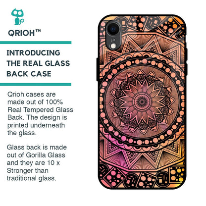 Floral Mandala Glass Case for iPhone XR