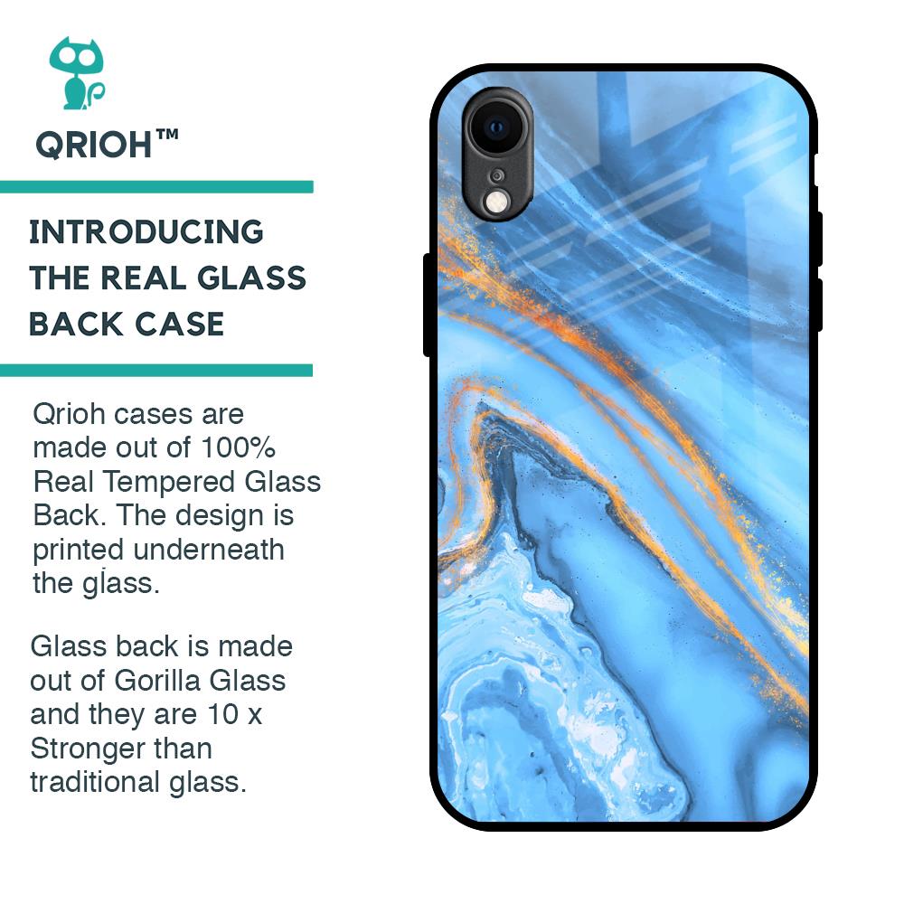 Vibrant Blue Marble Glass Case for iPhone XR
