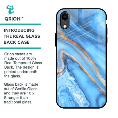 Vibrant Blue Marble Glass Case for iPhone XR