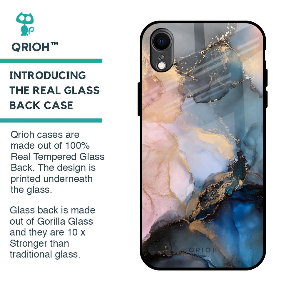 Marble Ink Abstract Glass Case for iPhone XR