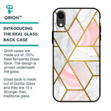 Geometrical Marble Glass Case for iPhone XR