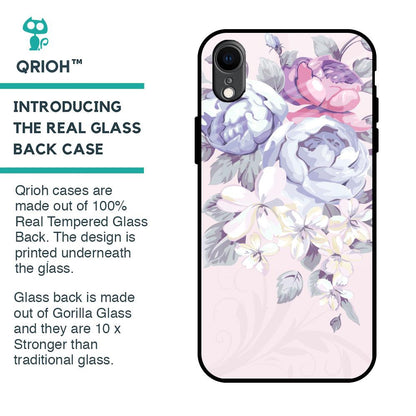 Elegant Floral Glass Case for iPhone XR