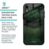 Green Leather Glass Case for iPhone XR