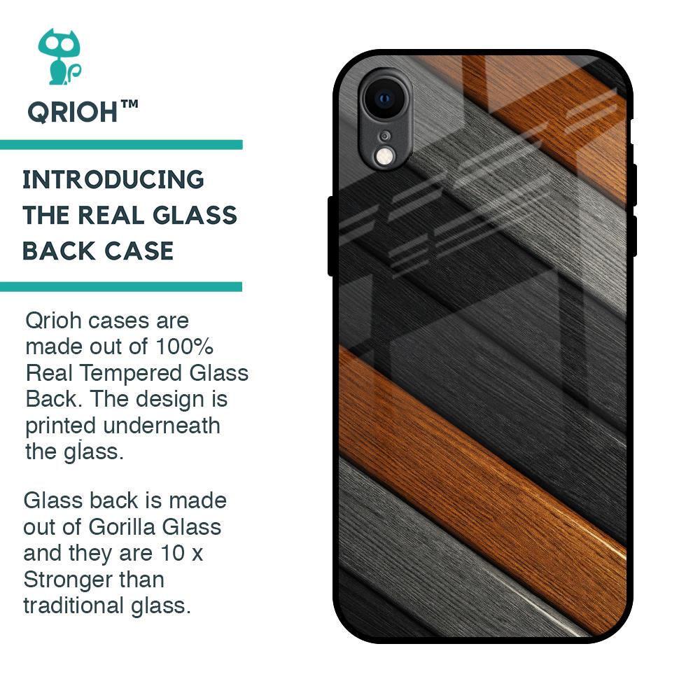Tri Color Wood Glass Case for iPhone XR