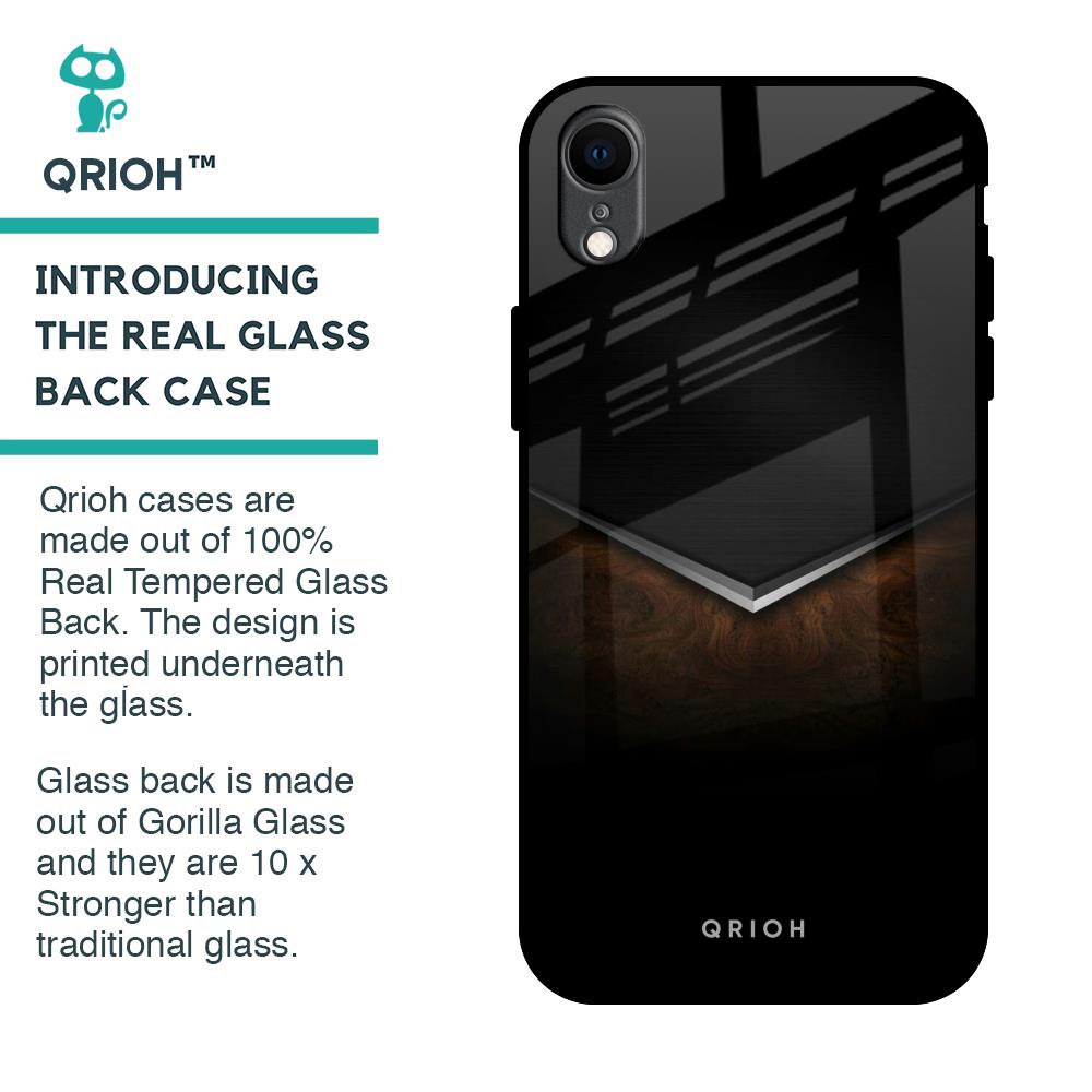 Dark Walnut Glass Case for iPhone XR