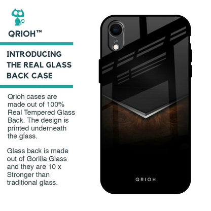 Dark Walnut Glass Case for iPhone XR