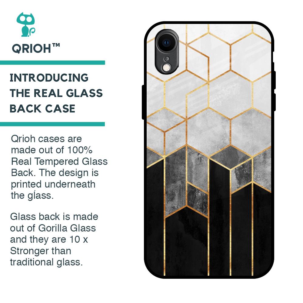 Tricolor Pattern Glass Case for iPhone XR