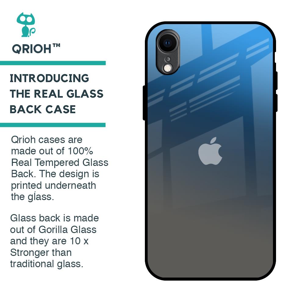 Blue Grey Ombre Glass Case for iPhone XR