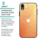 Orange Curve Pattern Glass Case for iPhone XR
