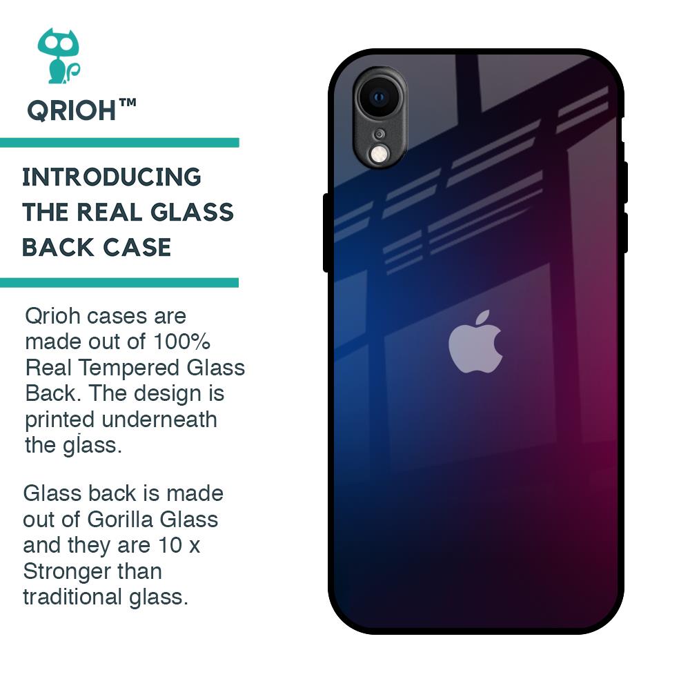 Mix Gradient Shade Glass Case For iPhone XR
