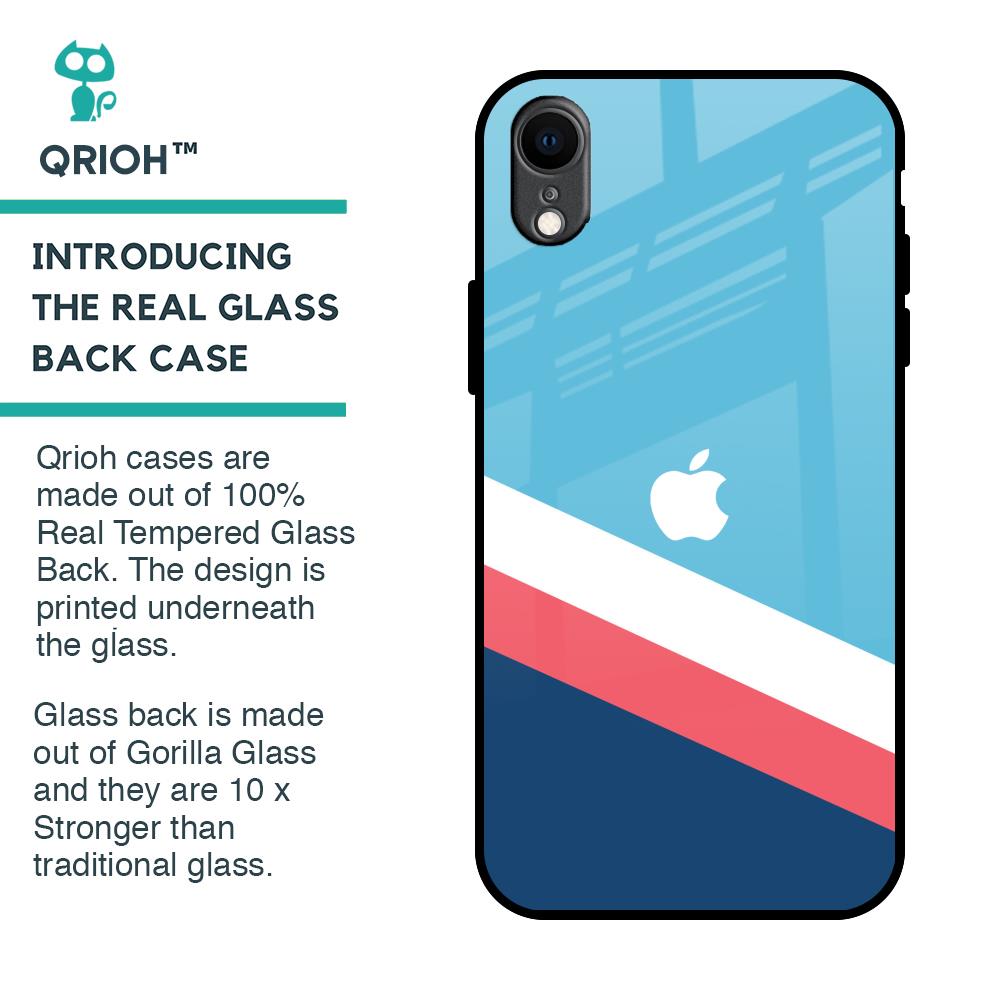 Pink & White Stripes Glass Case For iPhone XR