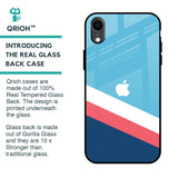 Pink & White Stripes Glass Case For iPhone XR