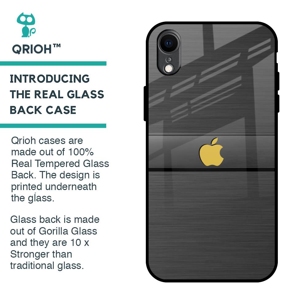 Grey Metallic Glass Case For iPhone XR