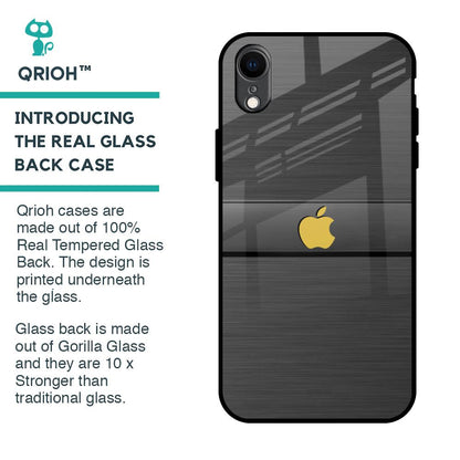 Grey Metallic Glass Case For iPhone XR