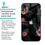 Tropical Art Flower Glass Case for iPhone XR