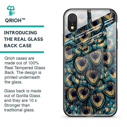 Peacock Feathers Glass case for iPhone XR
