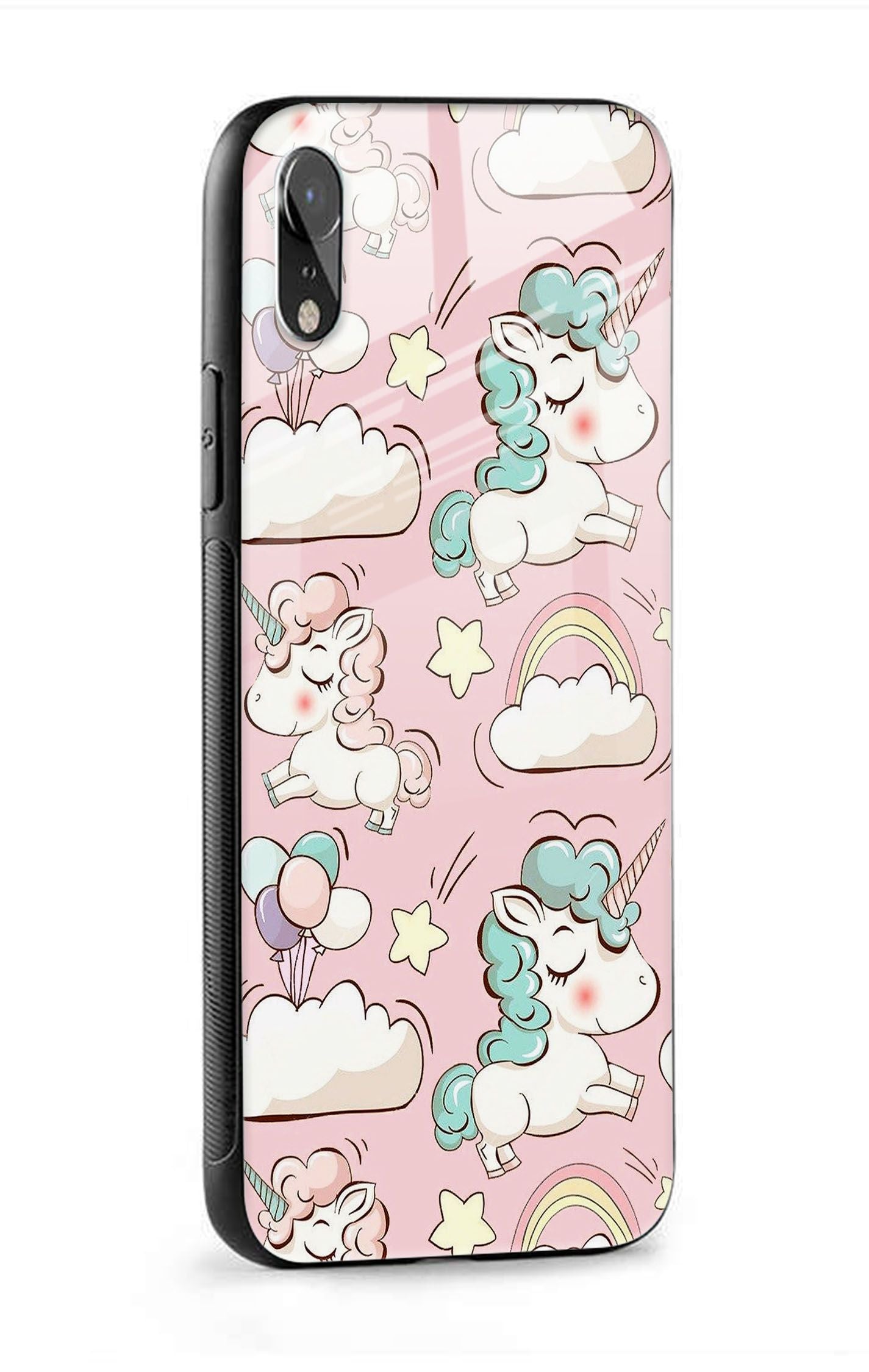 Balloon Unicorn Glass case for iPhone XR