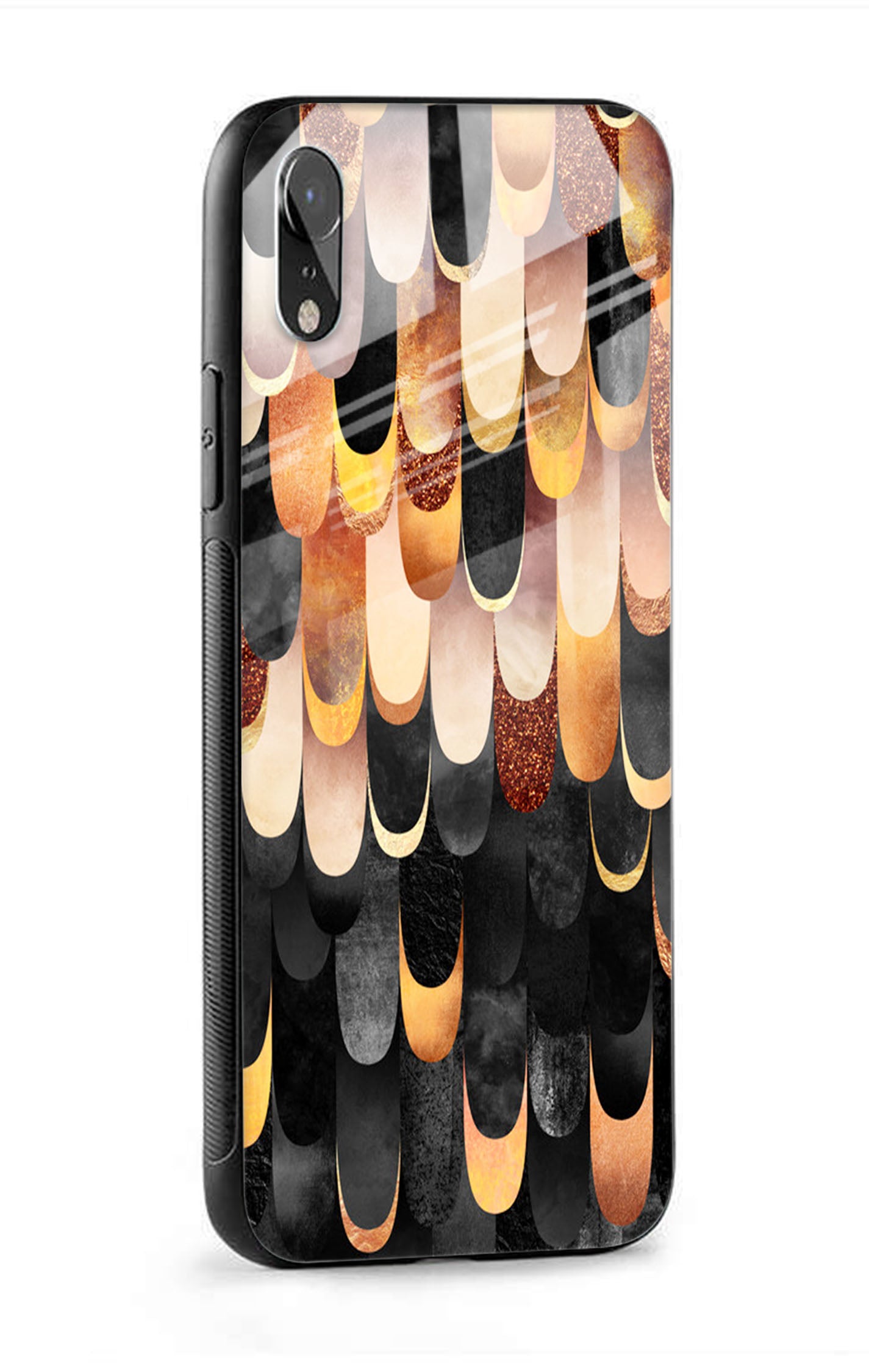 Bronze Abstract Glass Case for iPhone XR