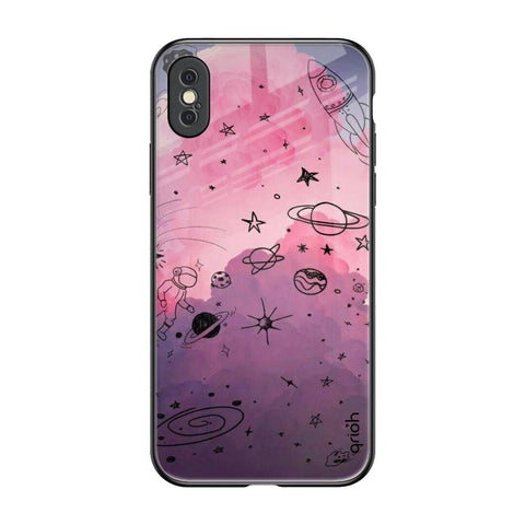 Space Doodles iPhone XS Glass Back Cover Online