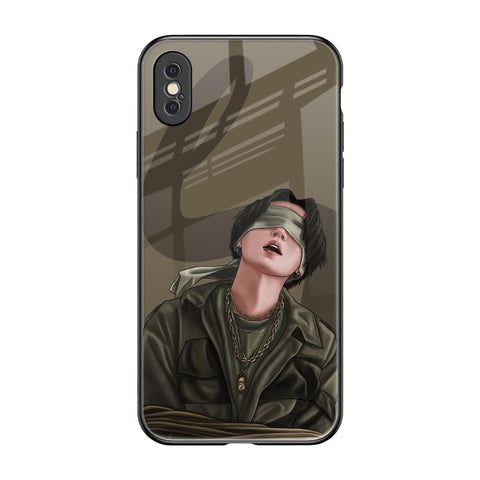 Blind Fold iPhone XS Glass Back Cover Online