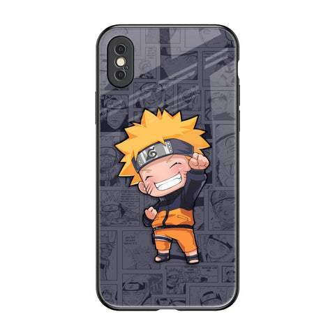 Orange Chubby iPhone XS Glass Back Cover Online