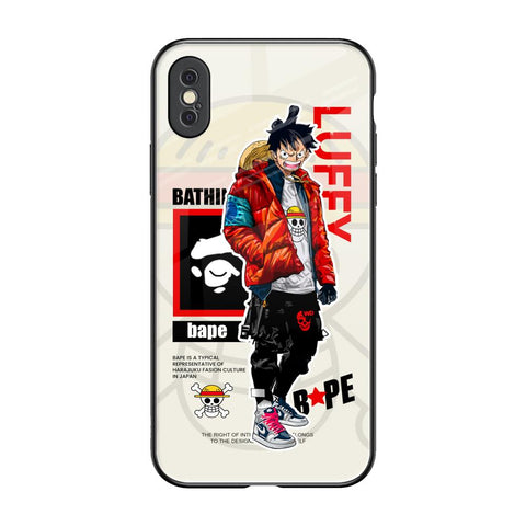 Bape Luffy iPhone XS Glass Back Cover Online