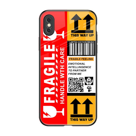 Handle With Care iPhone XS Glass Back Cover Online